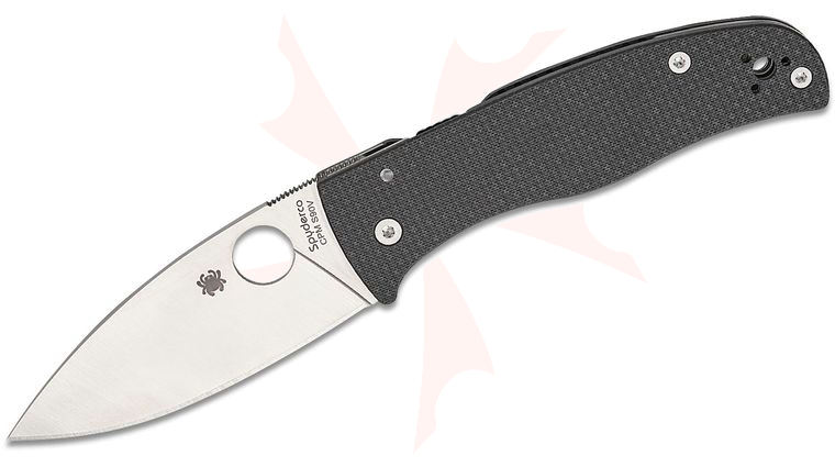 Spyderco Bodacious Sprint Run Compression Lock Folding Knife 3.63 inch CPM-S90V Satin Leaf Shaped Plain Blade, Peel-Ply Carbon Fiber Handles