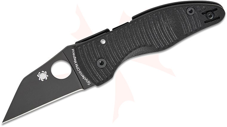 Spyderco MicroJimbo Salt Folding Knife 2.45 inch CPM-MagnaCut Black DLC Plain Blade, Black G10 Handles