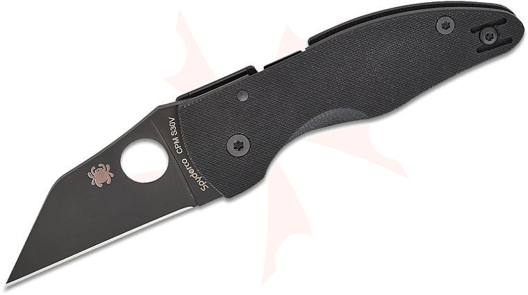 Spyderco MicroJimbo Folding Knife 2.45 inch S30V Black DLC Plain Blade, Black G10 Handles