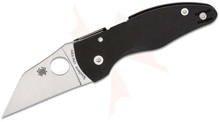 Spyderco MicroJimbo Folding Knife 2.45 inch S30V Satin Plain Blade, Black G10 Handles