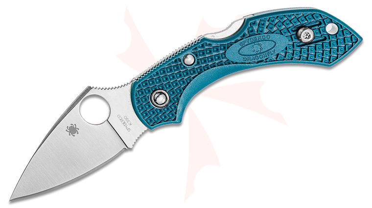 Spyderco Dragonfly 2 Lightweight Folding Knife 2.29 inch K390 Satin Plain Blade, Blue FRN Handles