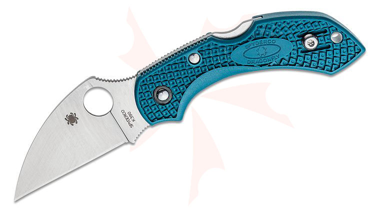Spyderco Dragonfly 2 Lightweight Folding Knife 2.28 inch K390 Satin Wharncliffe Plain Blade, Blue FRN Handles