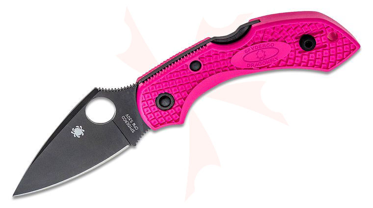 Spyderco Dragonfly 2 Lightweight Folding Knife 2.28 inch S30V Black TiCN Plain Blade, Pink FRN Handles