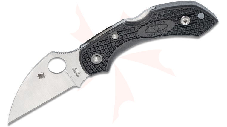 Spyderco Dragonfly 2 Wharncliffe Folding Knife 2.28 inch VG10 Satin Plain Blade, Black FRN Handles