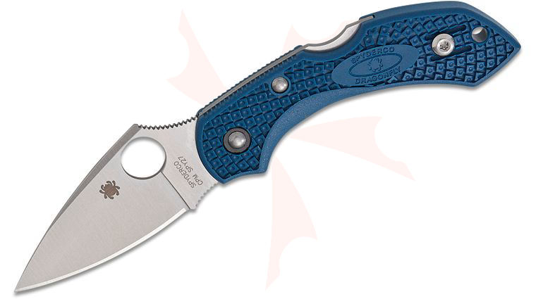 Spyderco Dragonfly 2 Lightweight Folding Knife 2.28 inch CPM-SPY27 Satin Plain Blade, Cobalt Blue FRN Handles