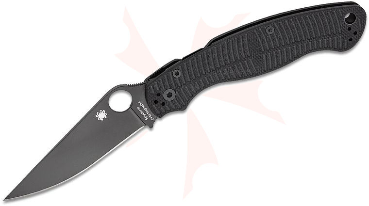 Spyderco Military 2 Salt Compression Lock Folding Knife 4 inch CPM-MagnaCut Black DLC Plain Blade, Black G10 Handles
