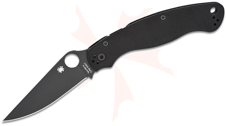 Spyderco Military 2 Compression Lock Folding Knife 4 inch S30V Black DLC Plain Blade, Black G10 Handles