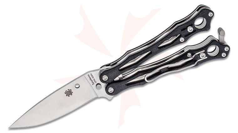 Spyderco Smallfly 2 Balisong Butterfly Knife 3.37 inch S30V Drop Point Blade, Black G10 Handles