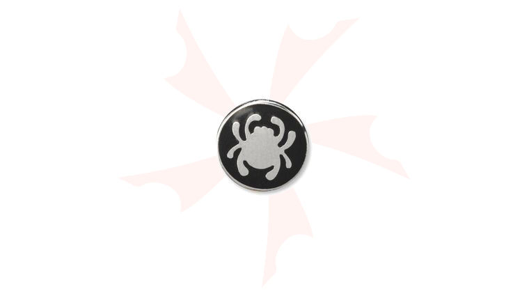 Spyderco Lapel Bug Pin, 1/2 inch Diameter, Black with Silver SpyderLogo