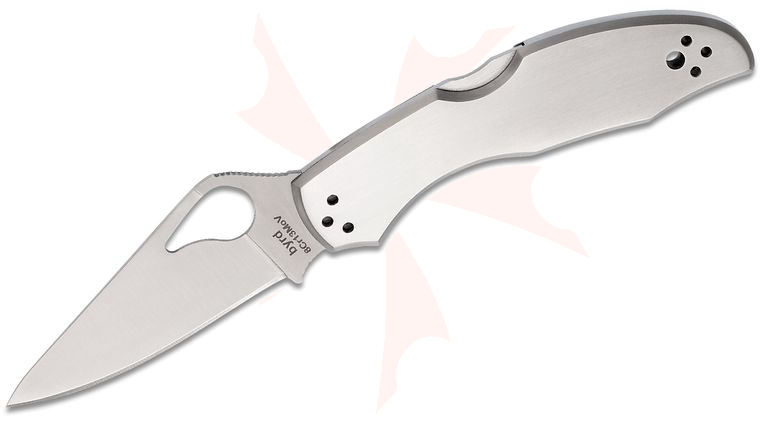 Spyderco Byrd BY04P2 Meadowlark 2 Folding Knife 2-7/8 inch Plain Blade, Stainless Steel Handles