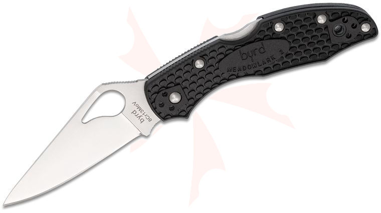 Spyderco Byrd BY04PBK2 Meadowlark 2 Folding Knife 2-7/8 inch Plain Flat-Ground Blade, Black FRN Handles