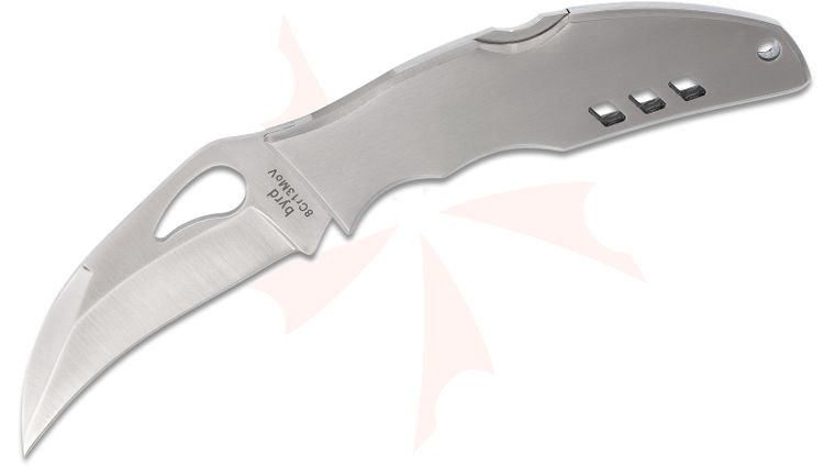 Spyderco Byrd BY07P Crossbill Folding Knife 3-1/2 inch Plain Blade, Stainless Steel Handles