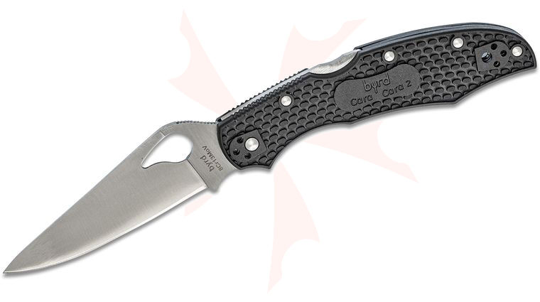 Spyderco Byrd BY03PBK2 Cara Cara 2 Folding Knife 3.75 inch Plain Flat-Ground Blade, Black FRN Handles