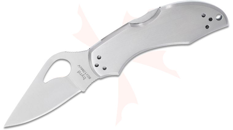 Spyderco Byrd BY10P2 Robin 2 Folding Knife 2.5 inch Satin Plain Blade, Stainless Steel Handles
