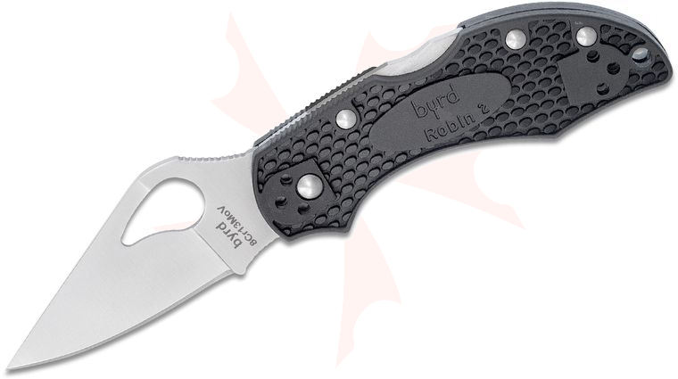 Spyderco Byrd BY10PBK2 Robin 2 Folding Knife 2.5 inch Satin Plain Blade, FRN Handles