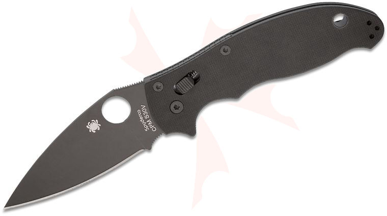 Spyderco Manix 2 Folding Knife 3-3/8 inch Black Plain S30V Blade, G10 Handles