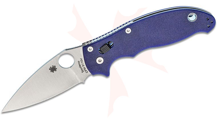 Spyderco Manix 2 Folding Knife 3.37 inch S110V Satin Plain Blade, Blue/Purple (Blurple) G10 Handles