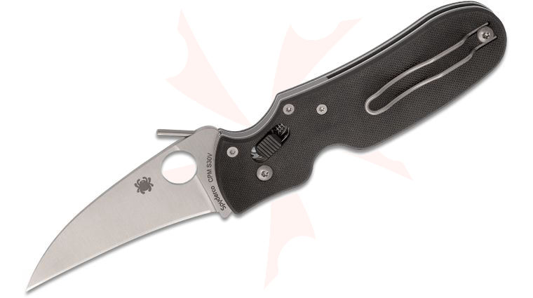 Spyderco P'Kal Folding Knife 2.95 inch S30V Satin Plain Blade, Black G10 Handles (Pikal)