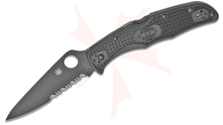 Spyderco Endura 4th Generation 3-3/4 inch Black Combo Edge, Black Handle