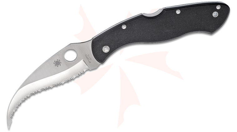 Spyderco Civilian Folding Knife 4-1/8 inch VG10 Serrated Blade, G10 Handles