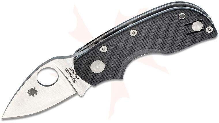 Spyderco Chicago Folding Knife 2 inch CTS-BD1N Satin Plain Blade, Black G10 Handles