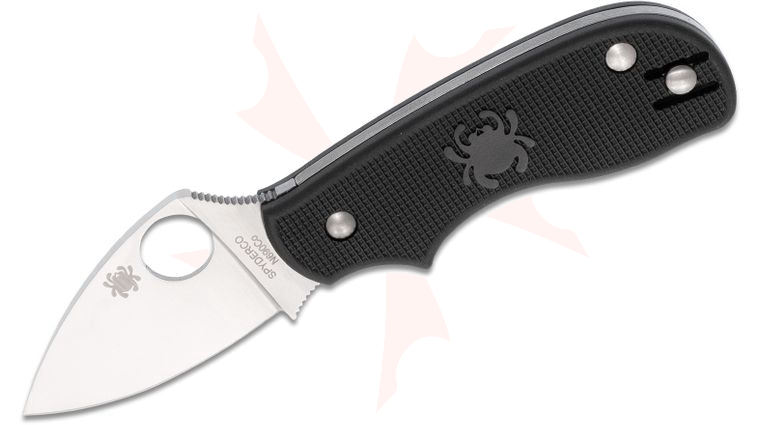 Spyderco Squeak Folding Knife 2 inch M398 Satin Plain Blade, Black FRN Handles