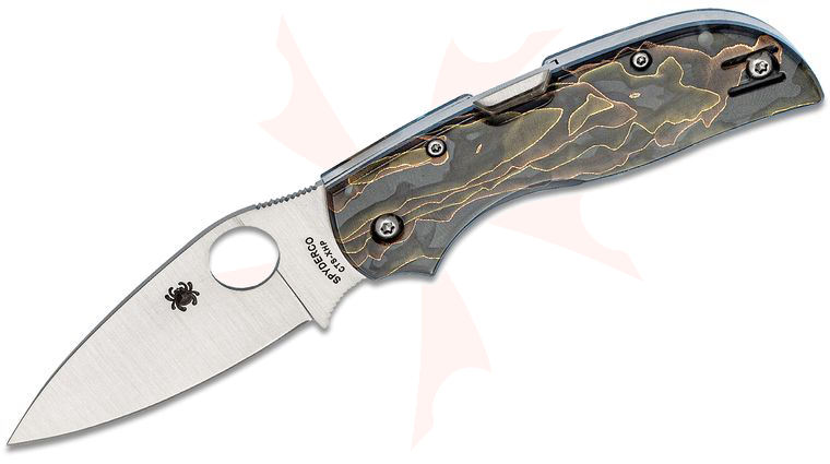 Spyderco Chaparral Folding Knife 2.8 inch CTS XHP Satin Plain Blade, Raffir Noble Handles (Coloration and Pattern May Vary)