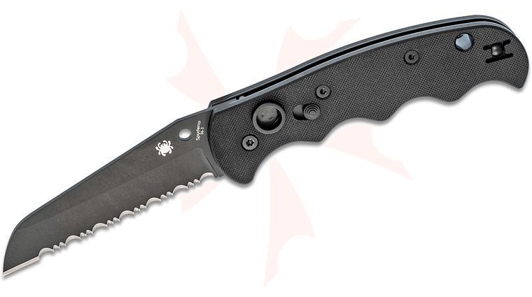 Spyderco Autonomy AUTO Folding Knife 3.65 inch H-1 Black Serrated Blade, G10 Handles