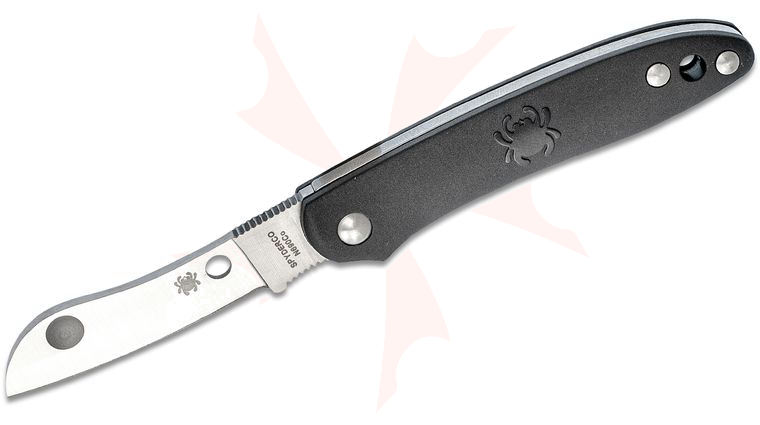 Spyderco Roadie Slipjoint Folder 2.1 inch N690Co Plain Sheepsfoot Blade, Black FRN Handles