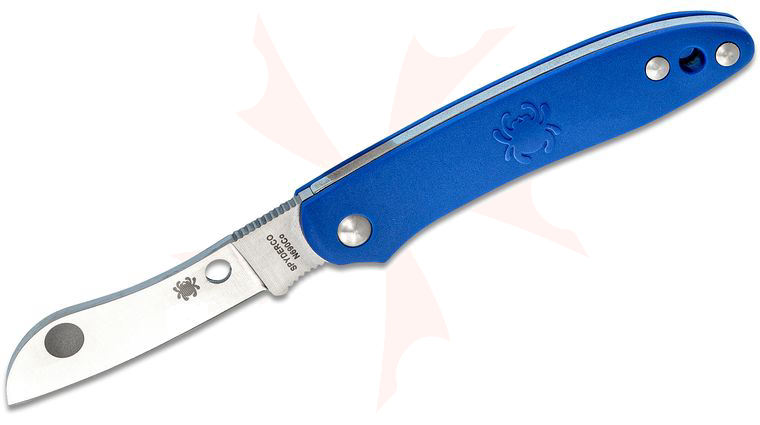 Spyderco Roadie Slipjoint Folder 2.09 inch N690Co Plain Sheepsfoot Blade, Blue FRN Handles