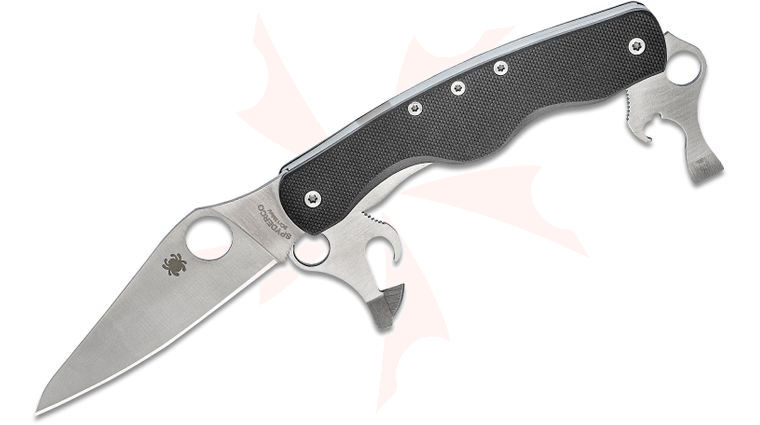 Spyderco ClipiTool Standard Multi-Function Folding Knife, Black G10 Handles