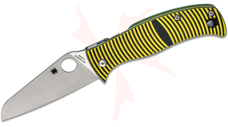 Spyderco Caribbean Series Folding Knife 3.7 inch LC200N Sheepsfoot Plain Blade, 3D Machined G10 Handles