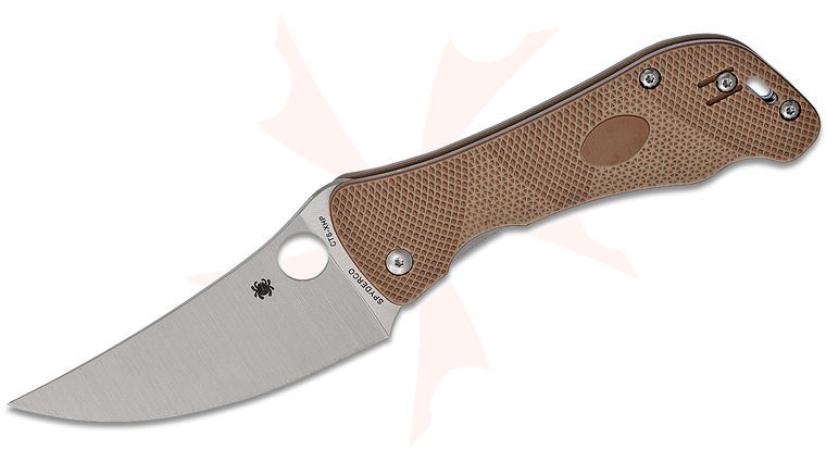Spyderco Hundred Pacer Folding Knife 3.99 inch CTS-XHP Satin Plain Blade, 3D Machined Brown/Tan G10 Handles