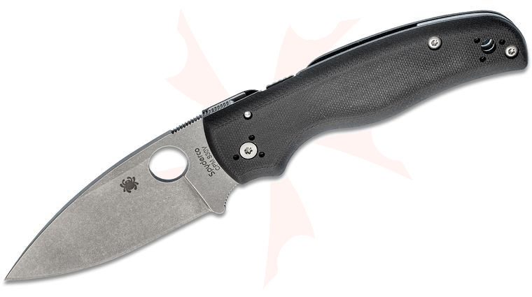 Spyderco Shaman Folding Knife 3.58 inch S30V Stonewashed Plain Blade, Matte Black G10 Handles