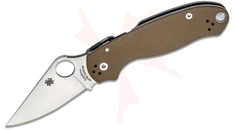 Spyderco Para 3 Folding Knife 3 inch S35VN Satin Plain Blade, Earth Brown G10 Handles (Paramilitary 3)