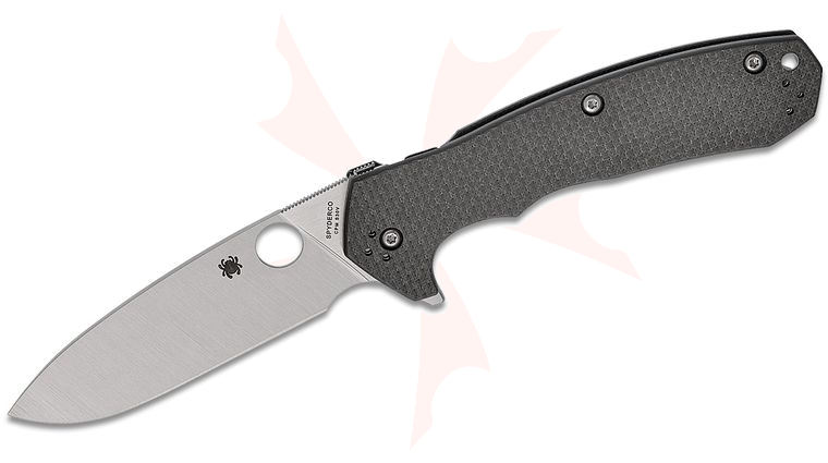Spyderco Brian Lai Amalgam Flipper Knife 3.8 inch S30V Satin Plain Blade, Carbon Fiber/G10 Laminate Handles