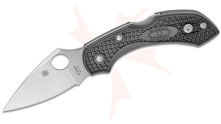 Spyderco Dragonfly 2 Folding Knife 2-5/16 inch VG10 Satin Plain Blade, Black FRN Handles