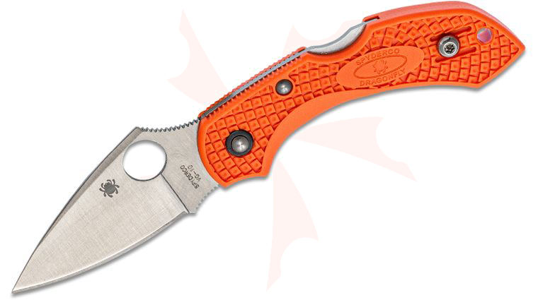 Spyderco Dragonfly 2 Folding Knife 2-5/16 inch VG10 Plain Blade, Orange FRN Handles