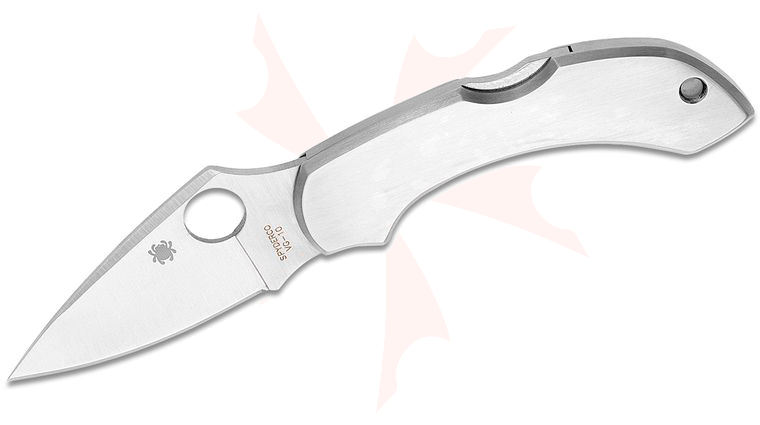Spyderco Dragonfly Folding Knife 2-5/16 inch VG10 Satin Plain Blade, Stainless Steel Handles