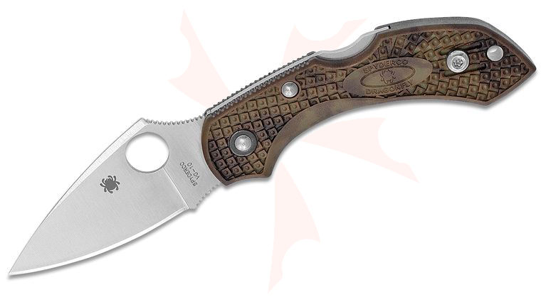 Spyderco Dragonfly 2 Folding Knife 2-5/16 inch VG10 Satin Plain Blade, Zome Green FRN Handles