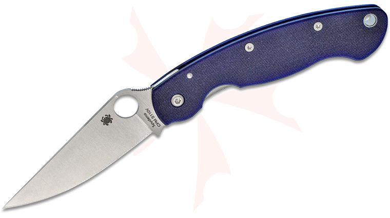 Spyderco Military Folding Knife 4 inch S110V Satin Plain Blade, Blue/Purple (Blurple) G10 Handles
