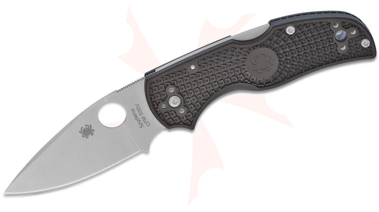 Spyderco Native 5 Lightweight Folding Knife 3 inch S30V Satin Plain Blade, Black FRN Handles