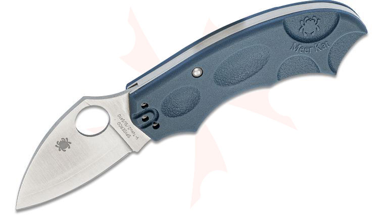 Spyderco Meerkat Sprint Run Phantom Lock Folding Knife 2.02 inch V-Toku2/SUS410 Blade, Blue-Gray FRN Handles