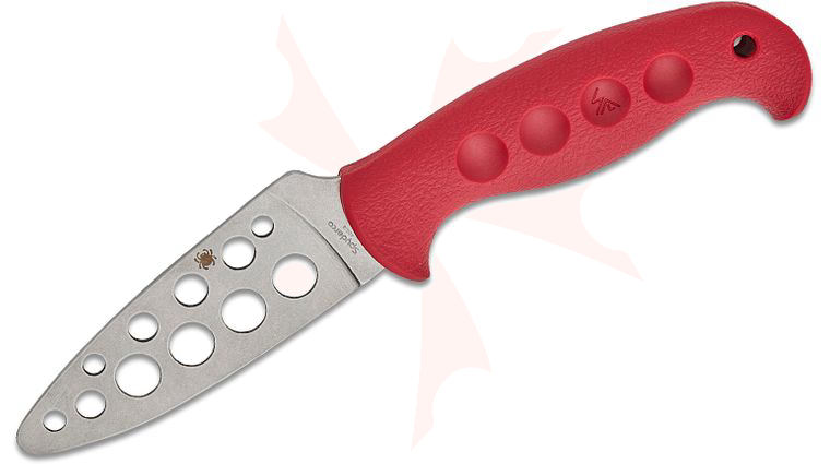 Spyderco FB05TRD Temperance Lightweight Trainer Sprint Run Fixed Blade Knife 4.15 inch 420J2 Satin Unsharpened Blade, Molded Gray FRN Handles, Boltaron Sheath with G-Clip
