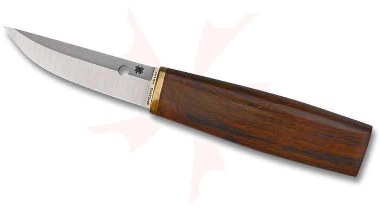 Spyderco FB28WDP Puukko Fixed 3.3 inch S30V Blade, Arizona Ironwood Handles, Leather Sheath