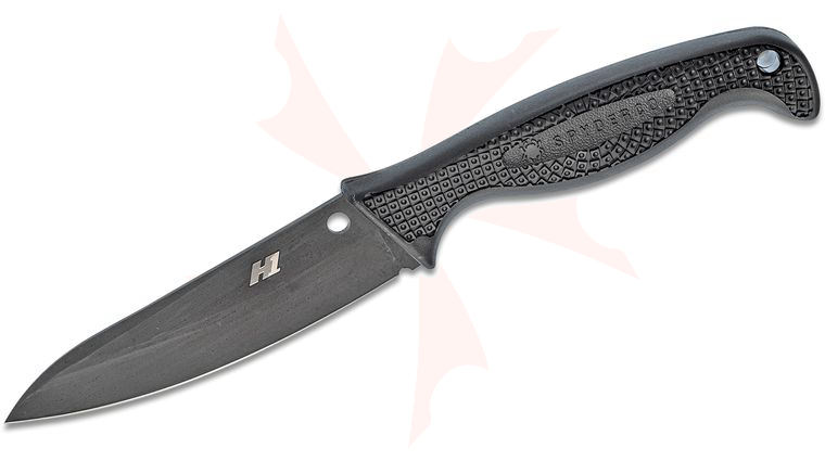 Spyderco Aqua Salt Fixed 4.78 inch H1 Black Plain Blade, FRN Handles, Polymer Sheath
