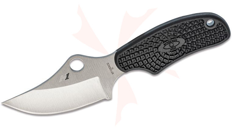 Spyderco ARK  inchAlways Ready Knife inch Neck Knife 2.5 inch H2 Satin Plain Blade, Black FRN Handles, Polymer Sheath