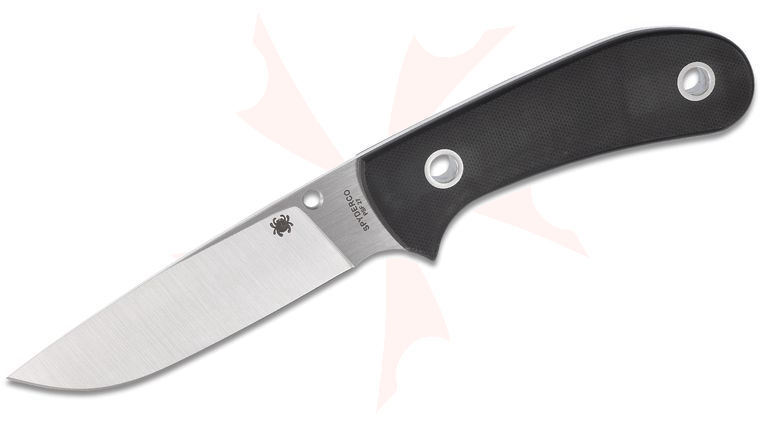 Spyderco Gayle Bradley Junction Fixed 4.15 inch PSF27 Satin Plain Blade, Black G10 Handles