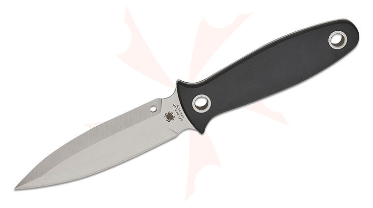 Spyderco Gayle Bradley Nightstick Boot Knife 4.14 inch CPM-S30V Satin Single Edge Blade, Black G10 Handles, Boltaron Sheath with G-Clip