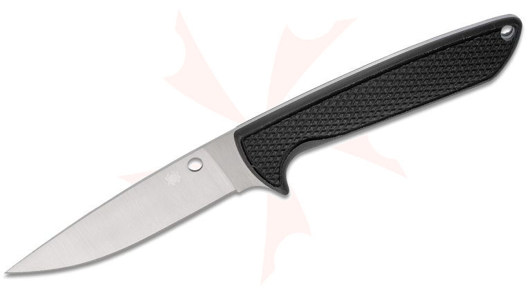 Spyderco WaterWay Salt Series Fixed 4.44 inch LC200N Satin Plain Blade, Black G10 Handles, Boltaron Sheath